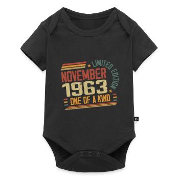 Awesome since November 1963 Geburtstagsgeschenk - Baby Premium Kurzarmbody - Schwarz - Vorne
