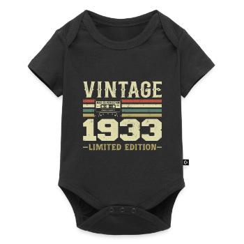 Vintage 1933 Retro 1933 Birthday Gift - Baby Premium short-sleeve bodysuit - black - Front