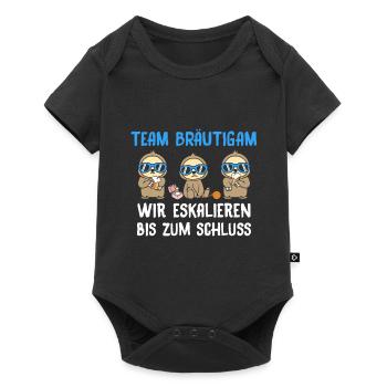 Team Bräutigam Wir Eskalieren Bis Zum Schluss - Baby Premium Kurzarmbody - Schwarz - Vorne