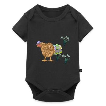 Poulet Volaille Œufs Nid Œufs de Pâques Pâques - Body à manches courtes Premium Bébé - noir - Devant
