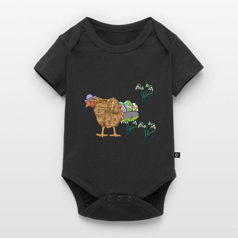 Chicken Poultry Eggs Nest Easter Eggs Easter Baby Premium short-sleeve bodysuit