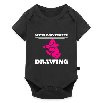 My Blood Type Is Drawing Zeichenkünstler - Baby Premium Kurzarmbody - Schwarz - Vorne
