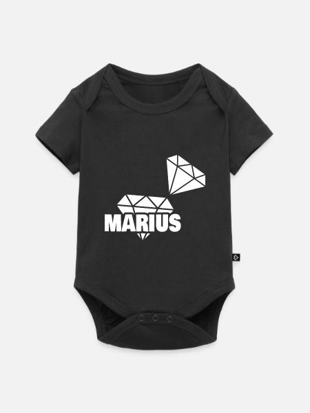 Marius als Kostbar - Baby Premium Kurzarmbody - Schwarz