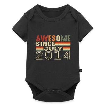 Juli 2014 Geburtstagsgeschenk Juli 2014 Jahrgang - Baby Premium Kurzarmbody - Schwarz - Vorne