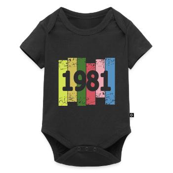 Farbenfroh 1981 - Baby Premium Kurzarmbody - Schwarz - Vorne