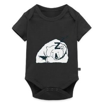 bear drawing zzz sleeps sleep hibernate 2703 o - Baby Premium short-sleeve bodysuit - black - Front
