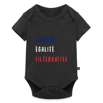 Liberte Egalite Filterkaffee Frankreich Lustig - Baby Premium Kurzarmbody - Schwarz - Vorne