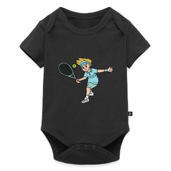 Motif du joueur de tennis pour enfants tennis pour enfants - Body à manches courtes Premium Bébé - noir - Devant