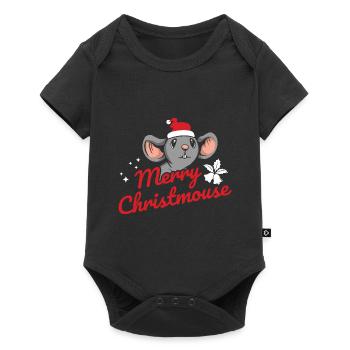 Nagetier Maus Ratte - Baby Premium Kurzarmbody - Schwarz - Vorne