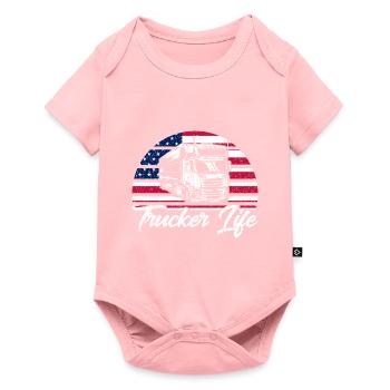 Cadeau de camionneur de camion semi-remorque - Body à manches courtes Premium Bébé - rose - Devant