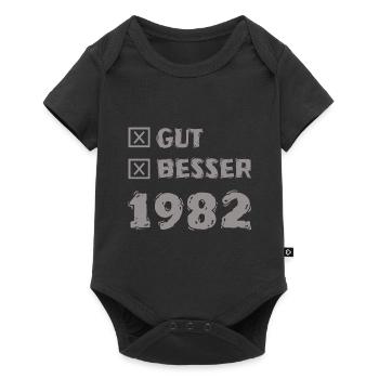 Jahr 1982 - Baby Premium Kurzarmbody - Schwarz - Vorne
