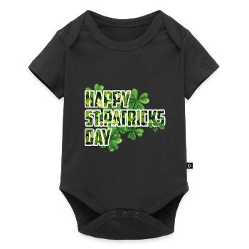Happy St. Patrick's Day - Shamrock Design - Baby Premium short-sleeve bodysuit - black - Front