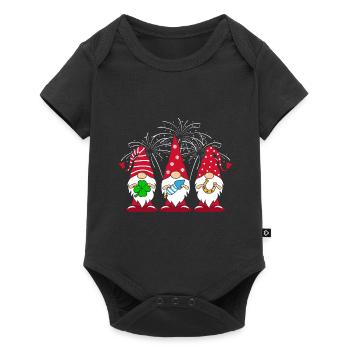 Gnome du Nouvel An avec feux d’artifice - Body à manches courtes Premium Bébé - noir - Devant