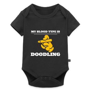 My Blood Type Is Doodling Doodle -Künstler - Baby Premium Kurzarmbody - Schwarz - Vorne