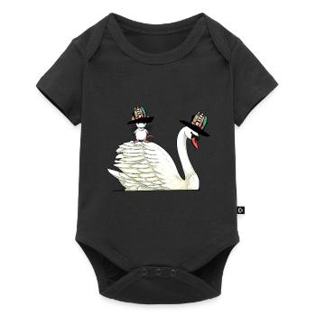 Swan Mouse Rodent Bird Hippie Friends Animals Child - Baby Premium short-sleeve bodysuit - black - Front