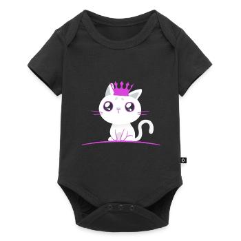 Chaton Princesse Chat Chats Enfants Bébé - Body à manches courtes Premium Bébé - noir - Devant