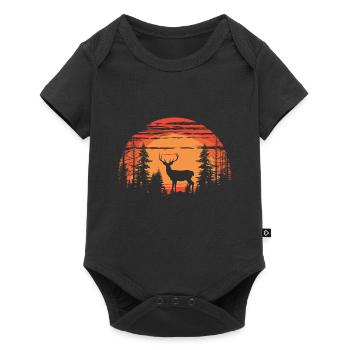 Deer Forest Roe Deer Nature Sunset - Baby Premium short-sleeve bodysuit - black - Front
