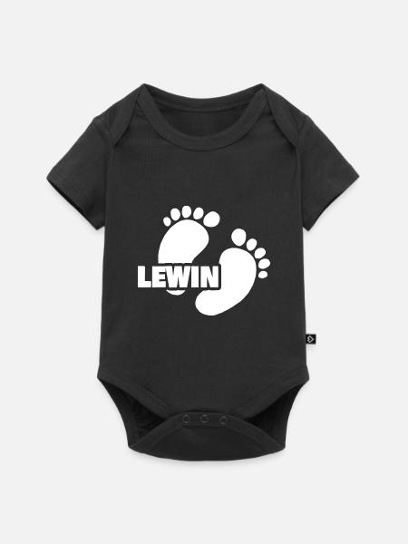 Lewin als Geburt - Baby Premium Kurzarmbody - Schwarz
