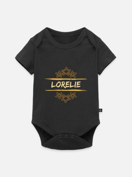 Geschenk für Lorelie - Baby Premium Kurzarmbody - Schwarz