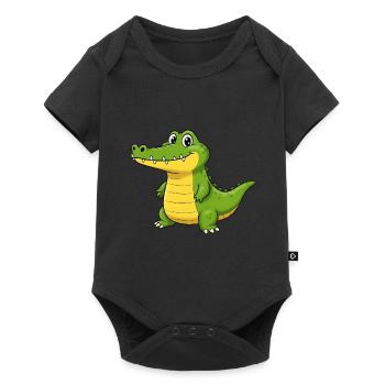 Animal Cartoon Crocodile - Baby Premium short-sleeve bodysuit - black - Front
