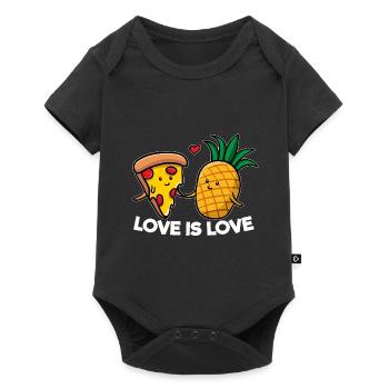 Love Is Love Pizza Ananas - Body à manches courtes Premium Bébé - noir - Devant