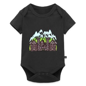 Mittelalter Ritter Burg Festung Schloss Märchen - Baby Premium Kurzarmbody - Schwarz - Vorne