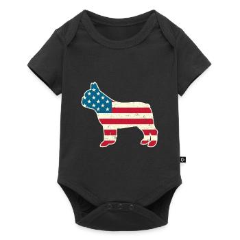 4 juillet Français Bulldog American Flag USA - Body à manches courtes Premium Bébé - noir - Devant