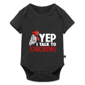Funny Chicken For Men Women Crazy Chicken Farmer - Body à manches courtes Premium Bébé - noir - Devant
