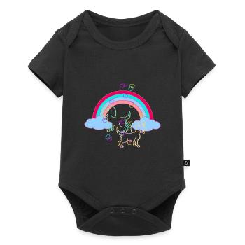 Heavenly Dream Fantasy Rainbow Dogs Colorful - Baby Premium short-sleeve bodysuit - black - Front