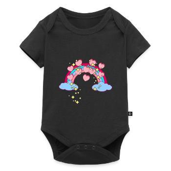 Magic Rainbow Stars Hearts Congratulations - Baby Premium short-sleeve bodysuit - black - Front
