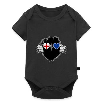England und Europäische Union EU Fahne Flaggen - Baby Premium Kurzarmbody - Schwarz - Vorne