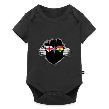 England und Ghana Ghanaisch Fahne Flaggen - Baby Premium Kurzarmbody - Schwarz - Vorne
