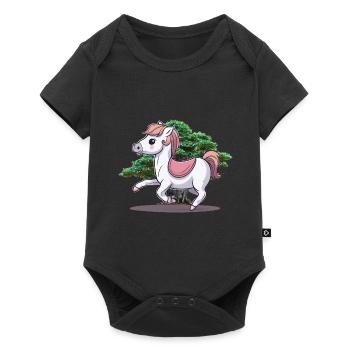 poney chevaux cheval enfants bébé enfant - Body à manches courtes Premium Bébé - noir - Devant