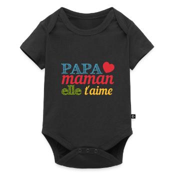 papa et maman elle t´aime - Baby Premium short-sleeve bodysuit - black - Front