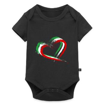 Iran flag heart colors - Baby Premium short-sleeve bodysuit - black - Front