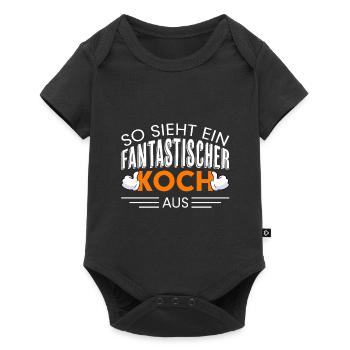 Koch Spruch Lustig Kochen Küche Restaurant Rezept - Baby Premium Kurzarmbody - Schwarz - Vorne