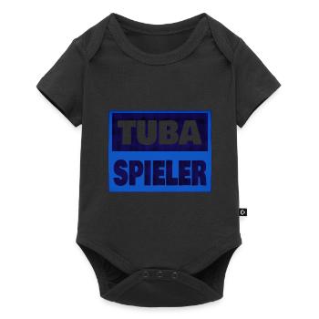 Style als Tubaspieler mit Tuba am Mund - Baby Premium Kurzarmbody - Schwarz - Vorne