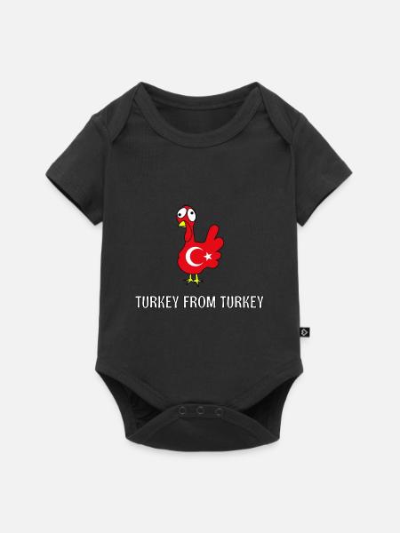 Turkey From Turkey Truthahn Türkei Türkisch Lustig - Premium kortærmet baby-body  - sort