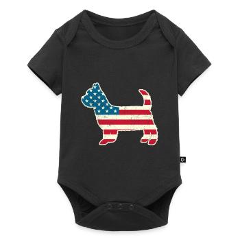 4th of July Yorkshire Terrier Dog American Flag US - Baby Premium short-sleeve bodysuit - black - Front