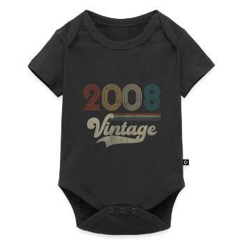 Vintage Birthday 2008 - Baby Premium short-sleeve bodysuit - black - Front