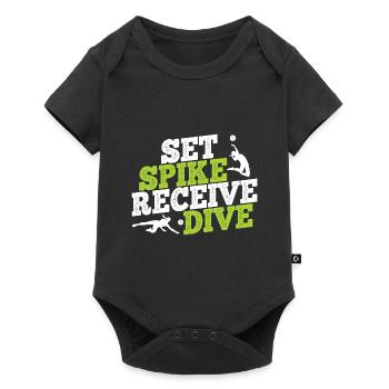 Volleyballer Spruch Für Volleyballspiel Volleyball - Baby Premium Kurzarmbody - Schwarz - Vorne