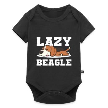 Lazy Beagle Zertifizierter Hundetrainer - Baby Premium Kurzarmbody - Schwarz - Vorne