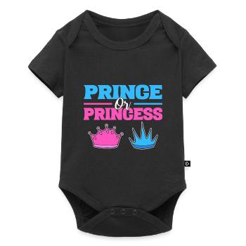 Prince Or Princess Eventplaner - Baby Premium Kurzarmbody - Schwarz - Vorne