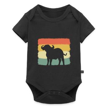 Buffalo Safari Tier Zoowärter - Baby Premium Kurzarmbody - Schwarz - Vorne