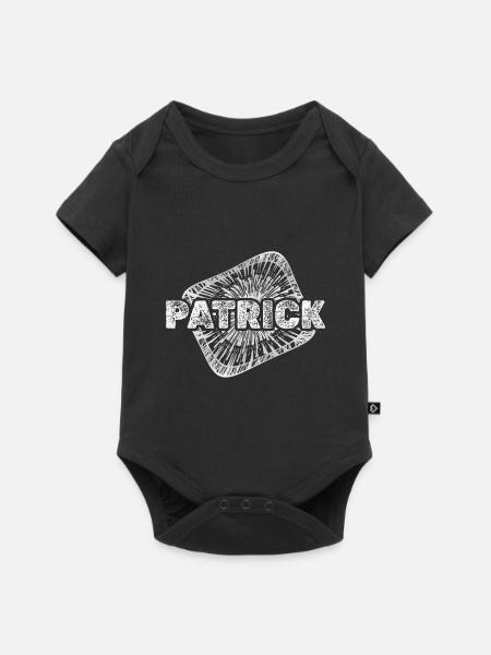 Geschenk für Patrick - Baby Premium Kurzarmbody - Schwarz