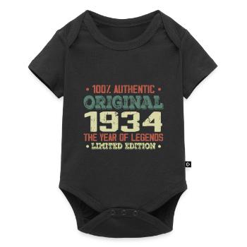 Légende Depuis 1934 Né en 1934 - 90e Anniversaire - Body à manches courtes Premium Bébé - noir - Devant