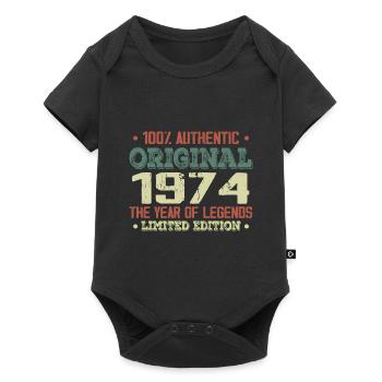 Légende Depuis 1974 Né en 1974 - 50e Anniversaire - Body à manches courtes Premium Bébé - noir - Devant