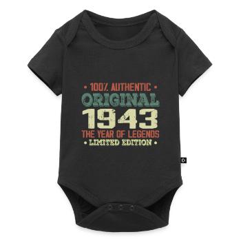 Legende seit 1943. Geboren 1943 – 81. Geburtstag - Baby Premium Kurzarmbody - Schwarz - Vorne