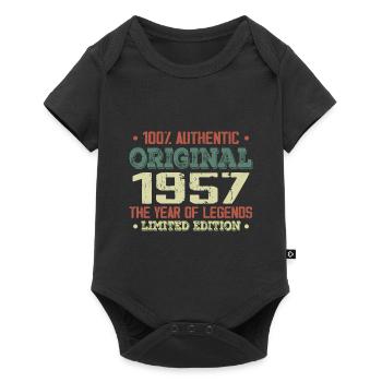 Légende Depuis 1957 Né en 1957 - 67e Anniversaire - Body à manches courtes Premium Bébé - noir - Devant