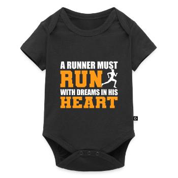 Marathon-Liebhaber Marathon-Rennfahrer - Baby Premium Kurzarmbody - Schwarz - Vorne